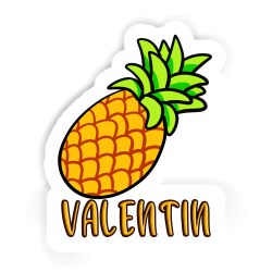 Ananas Aufkleber mit dem Namen Valentin