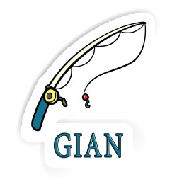 Angelruten Aufkleber mit dem Namen Gian