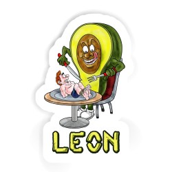 Avocados Aufkleber mit dem Namen Leon