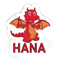 Baby-Drachen Aufkleber mit dem Namen Hana