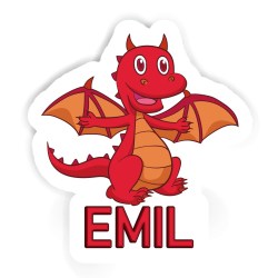 Baby-Drachen Aufkleber mit dem Namen Emil