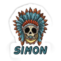 Baby Totenköpfe Aufkleber mit dem Namen Simon