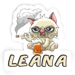 Bad Cats Aufkleber mit dem Namen Leana