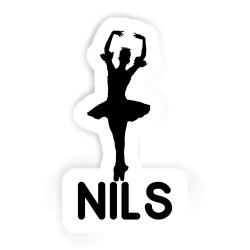 Ballerinas Aufkleber mit dem Namen Nils