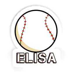 Baseball Aufkleber mit dem Namen Elisa