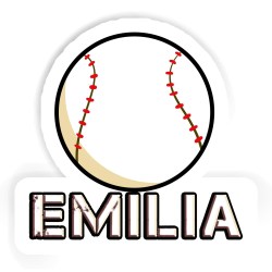 Baseball Aufkleber mit dem Namen Emilia