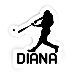 Baseball-Spieler Aufkleber mit dem Namen Diana