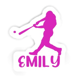 Baseball-Spieler Aufkleber mit dem Namen Emily