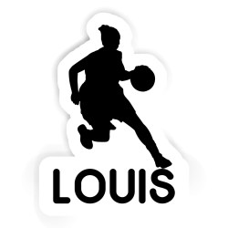 Basketballspielerinnen Aufkleber mit dem Namen Louis