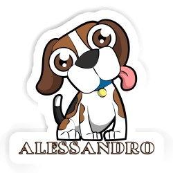 Beagles Aufkleber mit dem Namen Alessandro