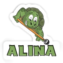 Billard-Schildkröten Aufkleber mit dem Namen Alina