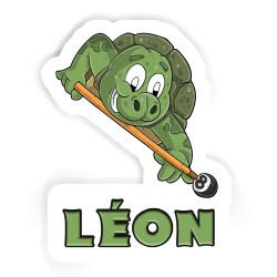 Billard-Schildkröten Aufkleber mit dem Namen Léon