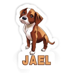 Boxer-Hunde Aufkleber mit dem Namen Jael