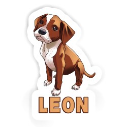 Boxer-Hunde Aufkleber mit dem Namen Leon