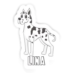 Doggen Aufkleber mit dem Namen Lina