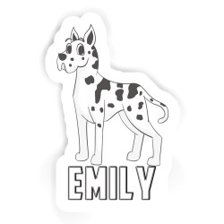 Doggen Aufkleber mit dem Namen Emily