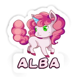 Einhörner Aufkleber mit dem Namen Alba