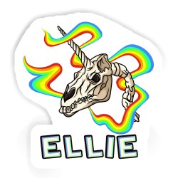 Einhorn-Totenköpfe Aufkleber mit dem Namen Ellie