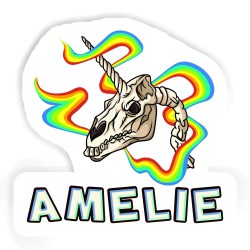 Einhorn-Totenköpfe Aufkleber mit dem Namen Amelie