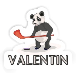 Eishockey-Pandas Aufkleber mit dem Namen Valentin