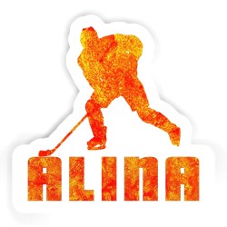 Eishockeyspieler Aufkleber mit dem Namen Alina