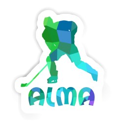 Eishockeyspieler Aufkleber mit dem Namen Alma