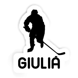 Eishockeyspieler Aufkleber mit dem Namen Giulia