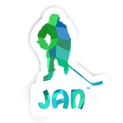 Eishockeyspieler Aufkleber mit dem Namen Jan