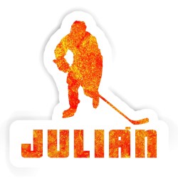 Eishockeyspieler Aufkleber mit dem Namen Julian