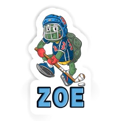 Eishockeyspieler Aufkleber mit dem Namen Zoe