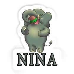 Elefanten Aufkleber mit dem Namen Nina