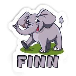 Elefanten Aufkleber mit dem Namen Finn