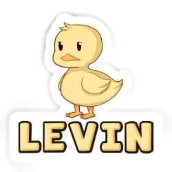 Enten Aufkleber mit dem Namen Levin