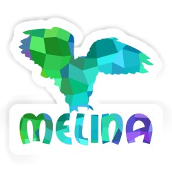 Eulen Aufkleber mit dem Namen Melina