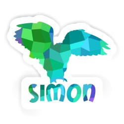 Eulen Aufkleber mit dem Namen Simon