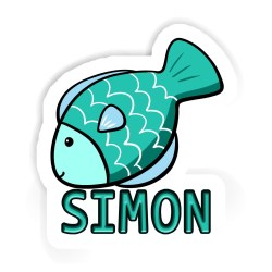 Fische Aufkleber mit dem Namen Simon