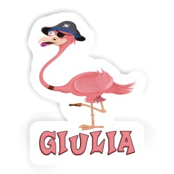 Flamingos Aufkleber mit dem Namen Giulia