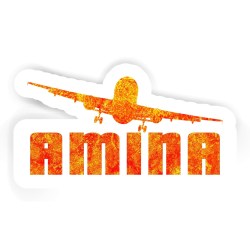 Flugzeuge Aufkleber mit dem Namen Amina