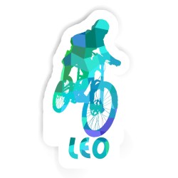 Freeride Biker Aufkleber mit dem Namen Leo