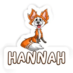 Füchse Aufkleber mit dem Namen Hannah