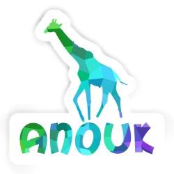 Giraffen Aufkleber mit dem Namen Anouk