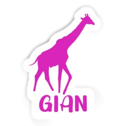 Giraffen Aufkleber mit dem Namen Gian