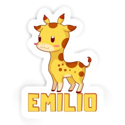 Giraffen Aufkleber mit dem Namen Emilio