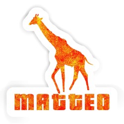 Giraffen Aufkleber mit dem Namen Matteo