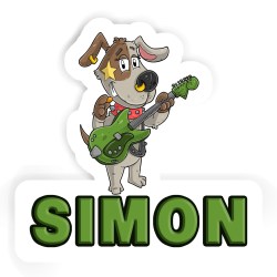 Gitarristen Aufkleber mit dem Namen Simon