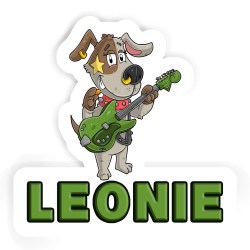 Gitarristen Aufkleber mit dem Namen Leonie