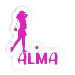 Golferinnen Aufkleber mit dem Namen Alma