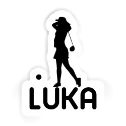 Golferinnen Aufkleber mit dem Namen Luka
