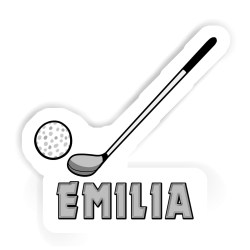 Golfschläger Aufkleber mit dem Namen Emilia