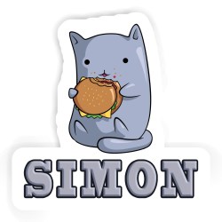 Hamburger-Katzen Aufkleber mit dem Namen Simon